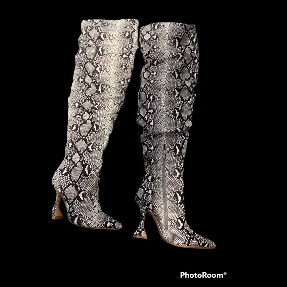 Ego - Python Embossed Thigh High Boots. - image 1